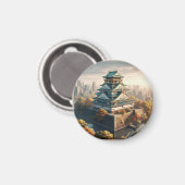 Aimant Vintage voyage paysager japonais du château d'Osak (Recto/Verso)