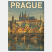 Aimant Vintage voyage Prague République tchèque (Recto)