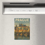 Aimant Vintage voyage Prague République tchèque (In Situ (Lave-vaisselle))