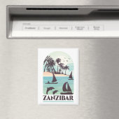 Aimant Vintage voyage rétro de Zanzibar Afrique (In Situ (Lave-vaisselle))