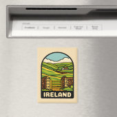 Aimant Vintage voyage rétro Irlande Campagne Pittoresque (In Situ (Lave-vaisselle))