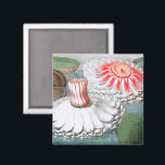 Aimant Vintage Waterlily Flowers, Waterlilies in a Pond<br><div class="desc">Vintage illustration botanical nature design featuring pink and white waterlily flowers floating in a pond.</div>