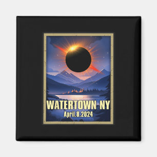 Aimant Vintage Watertown Ny Total Solar Eclipse 2024