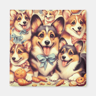 Aimant Vintage Welsh Corgi Cardigan sans couture