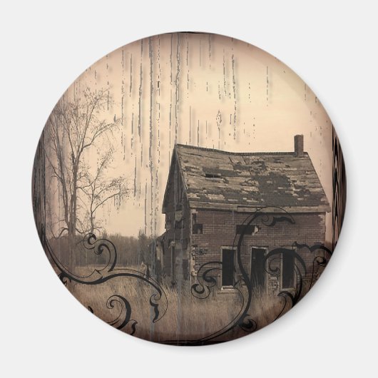 Aimant Vintage Western Rustic ferme Mariage campagnard (Devant)