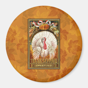Aimant Vintage White Thanksgiving Turquie
