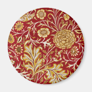 Aimant Vintage William Morris Cherwell Rouge Floral Art