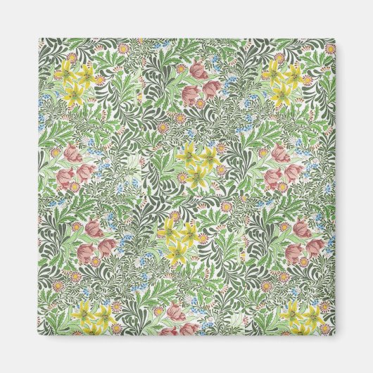 Aimant Vintage William Morris Fleurs Bower Verdure (Devant)