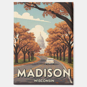 Aimant Vintage Wisconsin Madison State Capitol
