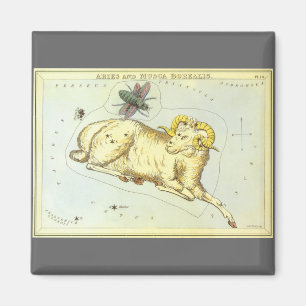 Aimant Vintage Zodiac, Astrology Aries Ram Constellation
