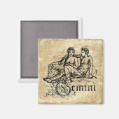 Aimant Vintage Zodiac Gemini (Recto/Verso)