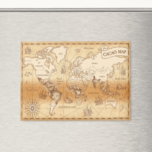 Aimant VintageCacao World Map