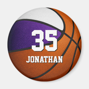 Aimant violet blanc réaliste garçons de basket filles