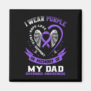 Aimant Violet en mémoire de mon papa Conscience de la sur