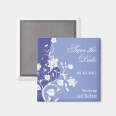 Aimant Violet Floral Enregistrer l'aimant Date (Recto/Verso)