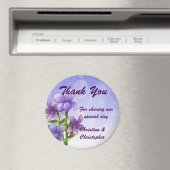 Aimant Violet Floral Mariage Merci Bomboniere (In Situ (Lave-vaisselle))