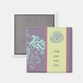 Aimant Violet islamique floral arabe Bismillah Calligraph (Recto/Verso)