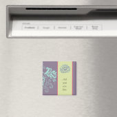 Aimant Violet islamique floral arabe Bismillah Calligraph (In Situ (Lave-vaisselle))