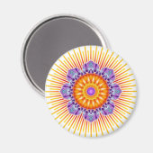 Aimant Violet jaune mandala (Recto/Verso)