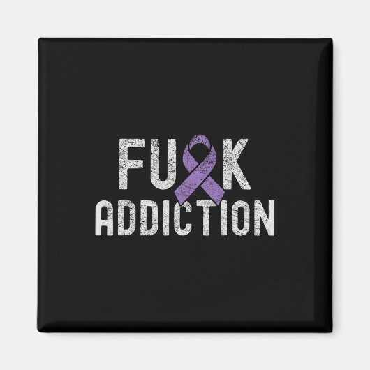 Aimant Violet Ruban Fck Conscience de la surdose 1 (Devant)
