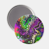 Aimant Violet, Vert citron, Art Fluide Noir (Recto/Verso)