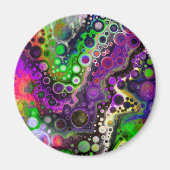 Aimant Violet, Vert citron, Art Fluide Noir (Devant)