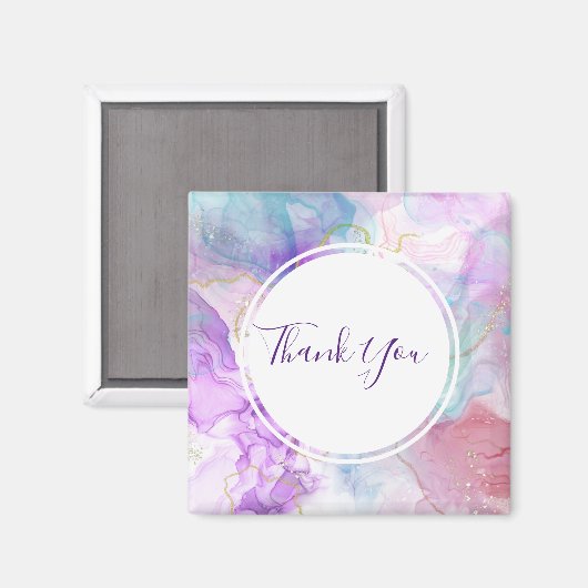 Aimant Violet, Vert, Rose Couleurs Merci (Recto/Verso)