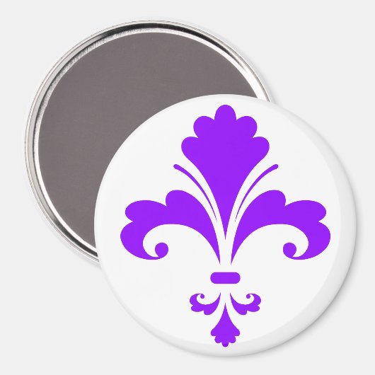 Aimant Violet violet fleur de lis (Recto/Verso)