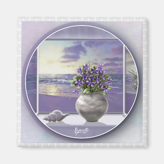 Aimant violettes dans un bocal de lune (Devant)