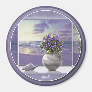 Aimant violettes dans un bocal de lune