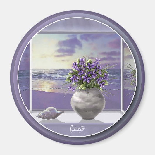 Aimant violettes dans un bocal de lune (Devant)