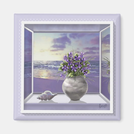 Aimant violettes dans un bocal de lune (Devant)