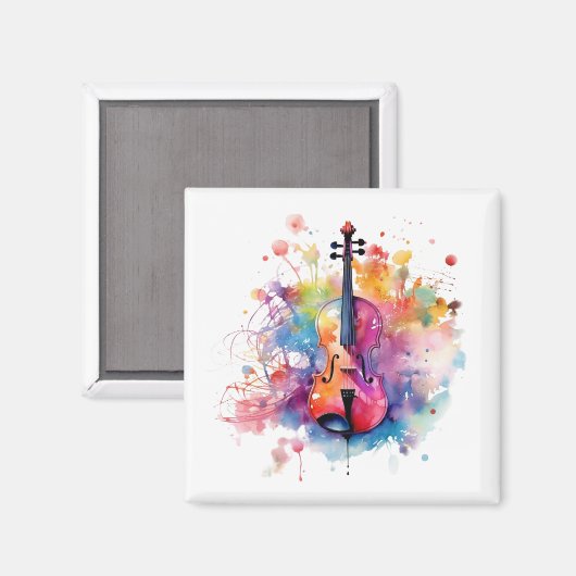 Aimant Violon aquarelle (Recto/Verso)