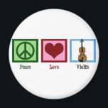 Aimant Violon d'amour pour la paix<br><div class="desc">Sympa signe de paix,  coeur et violon.</div>
