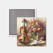 Aimant Violon, Partition et un Vase de Fleurs (Recto/Verso)