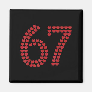 Aimant Viral Six Seven Amour 67 Cœurs Saint-Valentin Clic