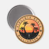 Aimant Virginia Beach USA Retro Sunset Souvenirs 60s (Recto/Verso)