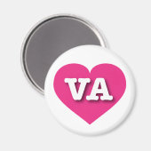 Aimant Virginia Hot Pink Heart - J'aime VA (Recto/Verso)