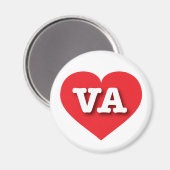 Aimant Virginia Red Heart - J'aime VA (Recto/Verso)