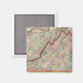 Aimant Virginia, W Virginia Carte par Mitchell (Recto/Verso)