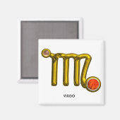 AIMANT VIRGO / GOLD ORANGE AGATE ZODIAC SIGNE JEWEL (Recto/Verso)