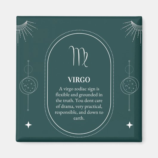 Aimant Virgo personnaliser nom 12 signes du Zodiac (Devant)