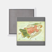 Aimant Virgo Virgin Vintage Constellation Urania le miroi (Recto/Verso)