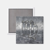 Aimant Virgo Zodiac Sign dans Grunge Distressed Style Dec (Recto/Verso)