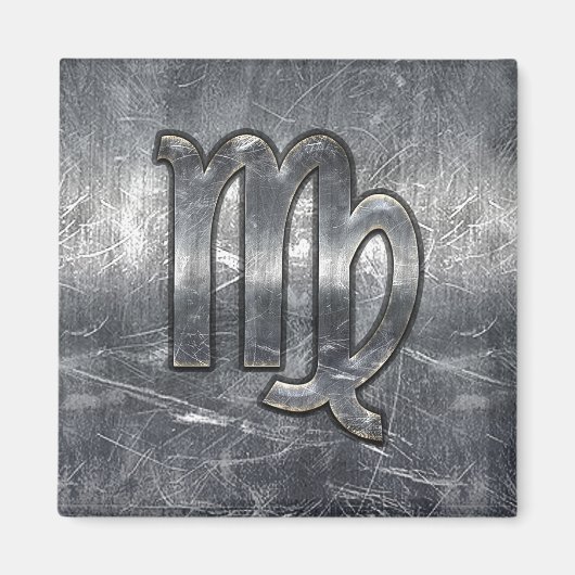Aimant Virgo Zodiac Sign dans Grunge Distressed Style Dec (Devant)