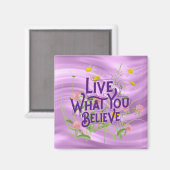 Aimant Vis Ce Que Vous Croyez Citer Purple Lilac Floral (Recto/Verso)