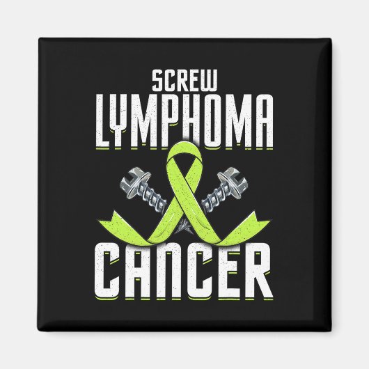 Aimant Vis Lymphome Cancer Lime Sensibilisation Ruban Com (Devant)