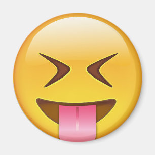 Aimant Visage avec coincée la langue et étroitement les
