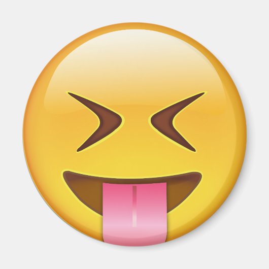 Aimant Visage Avec Tongue Hachée Et Yeux Fermés (Devant)