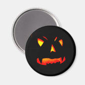 Aimant Visage Citrouille d'Halloween sculpté (Recto/Verso)